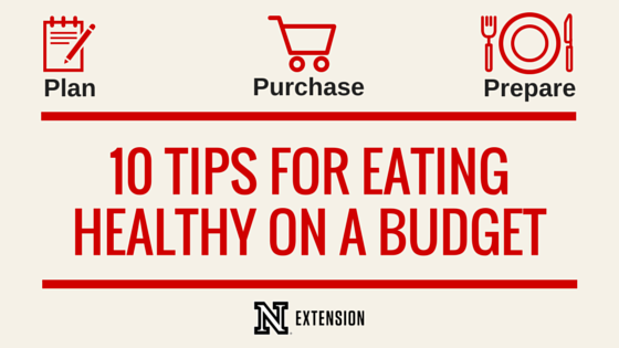 10 Tips for Eating Healthy on a Budget Blog Graphic